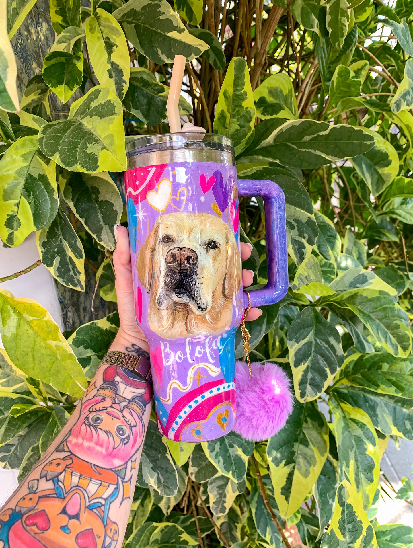 Copo personalizado com cachorro Golden Retriever